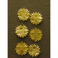 Gold sheet ornaments, cross with rays, flower-like